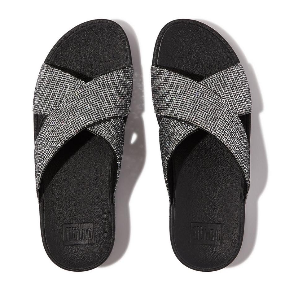 Fitflop Lulu Cross Slide Glitterball Sandalen  