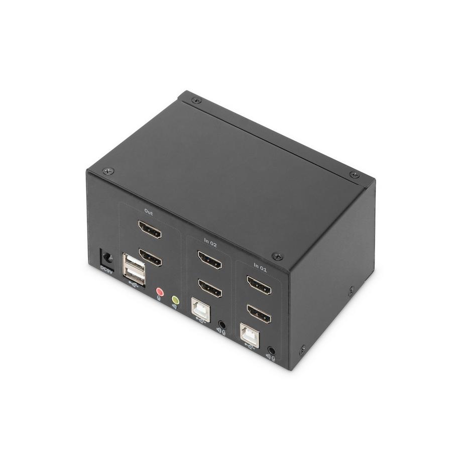 Digitus  KVM-Switch, 2-Port, Dual-Display, 4K, HDMI® 