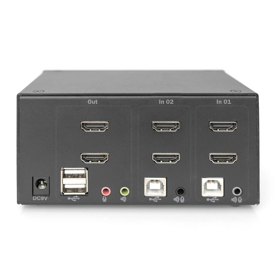 Digitus  KVM-Switch, 2-Port, Dual-Display, 4K, HDMI® 