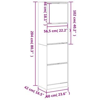 VidaXL Armoire à chaussures bois d'ingénierie  