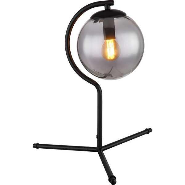 mutoni Lampe à poser Porry métal verre noir mat 1xE14  