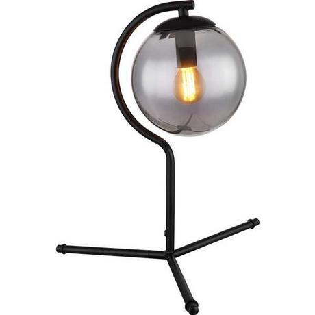 mutoni Lampe à poser Porry métal verre noir mat 1xE14  