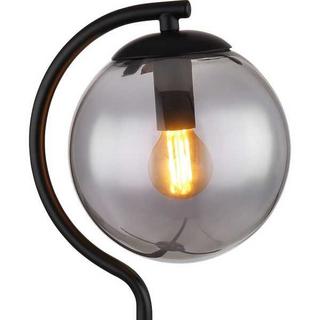 mutoni Lampe à poser Porry métal verre noir mat 1xE14  