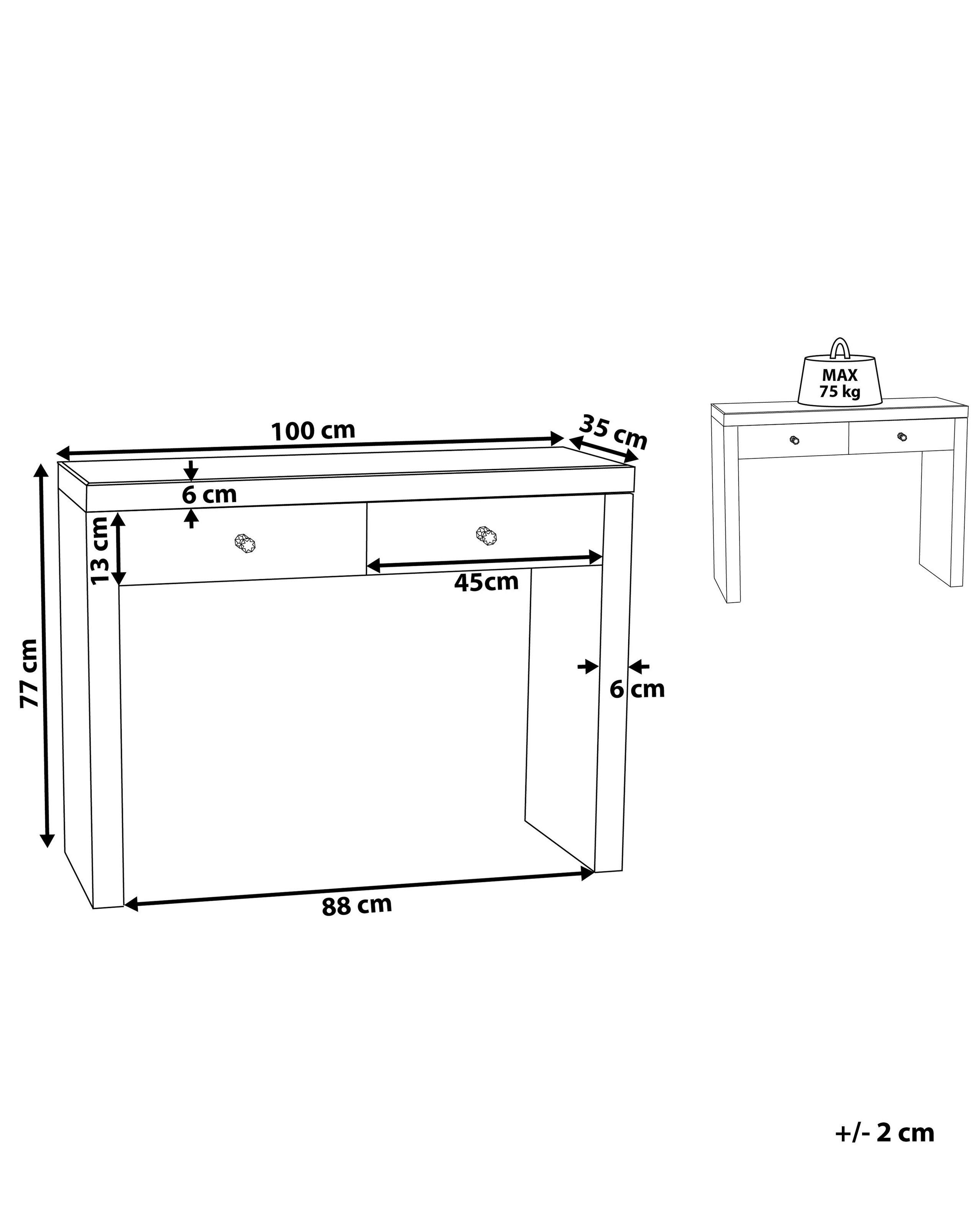 Beliani Console en Verre Glamour MARLE  