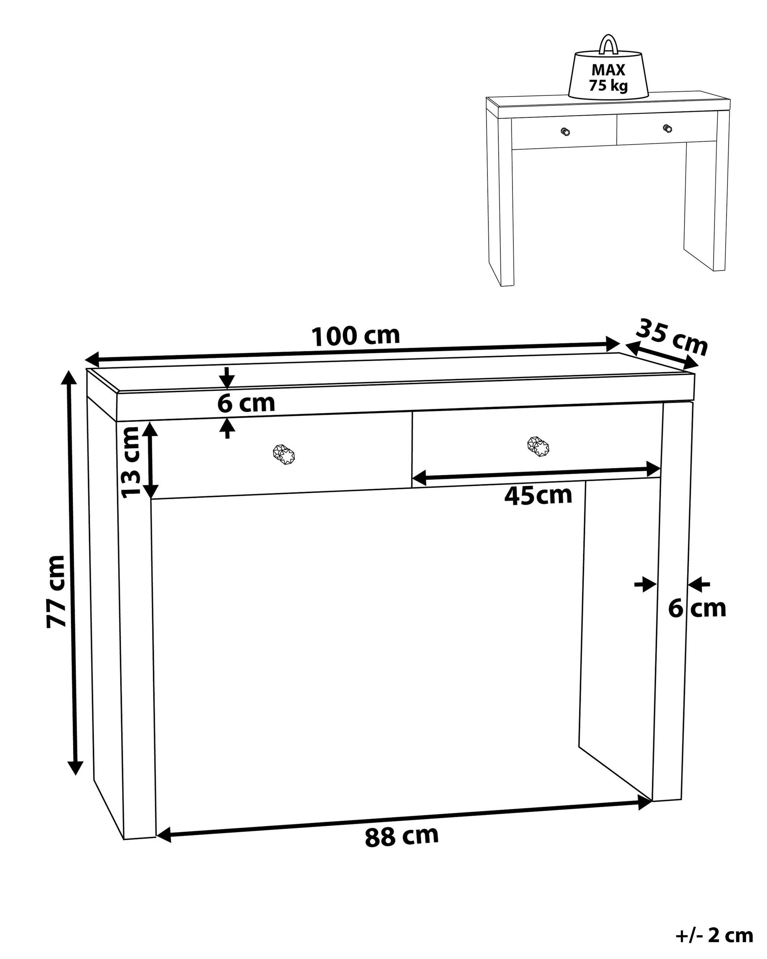 Beliani Console en Verre Glamour MARLE  