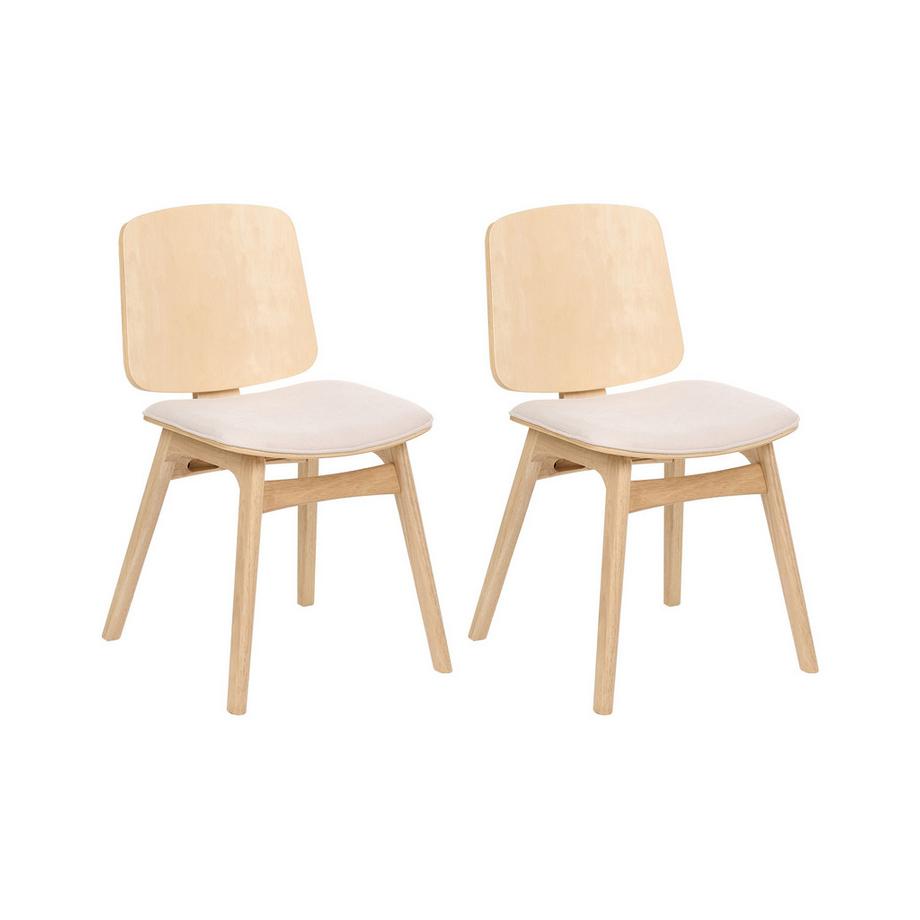 Lot de 2 chaises de salle à manger en Bois d'hévéa Rétro CHARLESTON