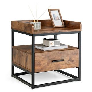 Northix Table d'appoint à 2 niveaux avec tiroir  