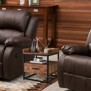 Northix Table d'appoint à 2 niveaux avec tiroir  