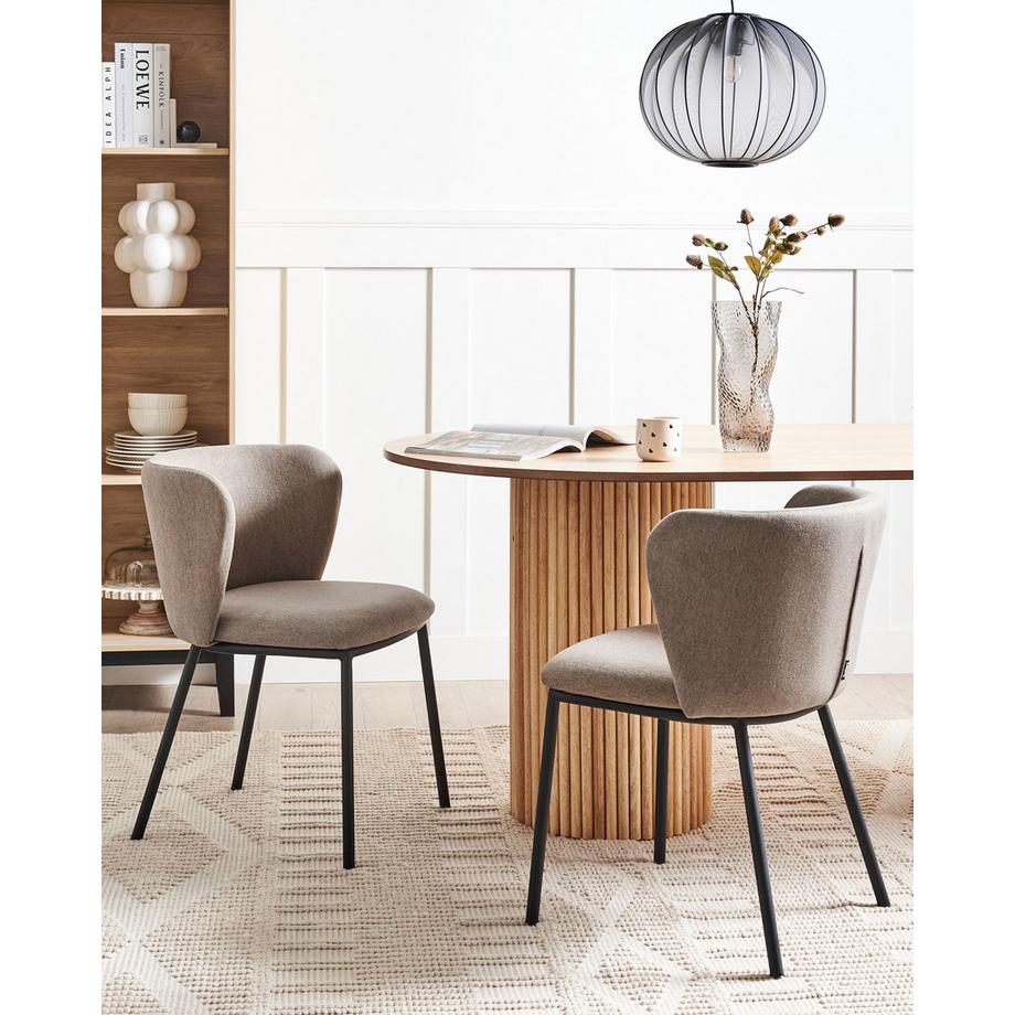 Beliani Set di 2 sedie da pranzo en Tessuto  MINA  