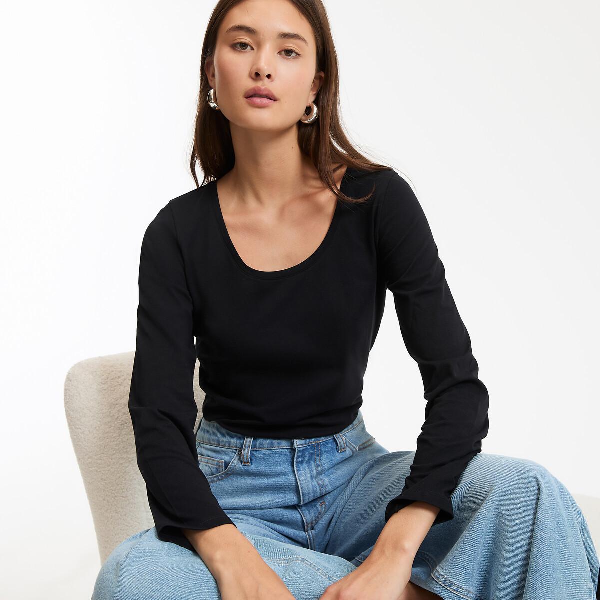 La Redoute Collections Langarm Rundhals T-Shirt  