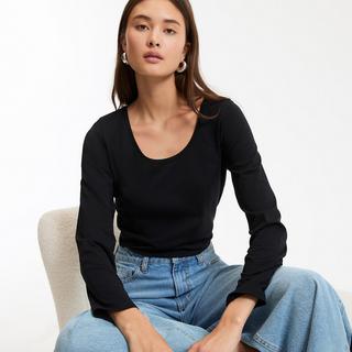 La Redoute Collections Langarm Rundhals T-Shirt  