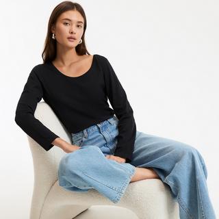 La Redoute Collections Langarm Rundhals T-Shirt  