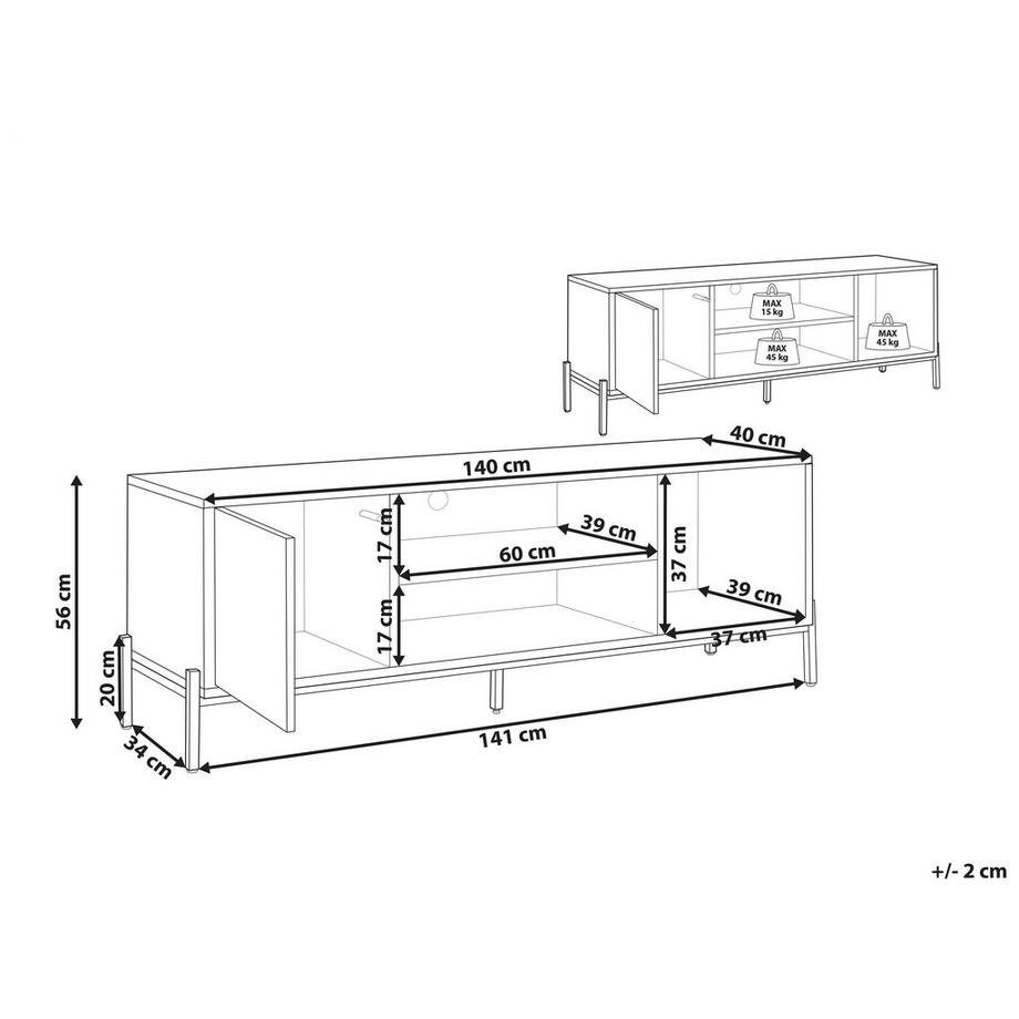 Beliani Mobile TV en Fibra a media densità (MDF) Moderno MOINES  