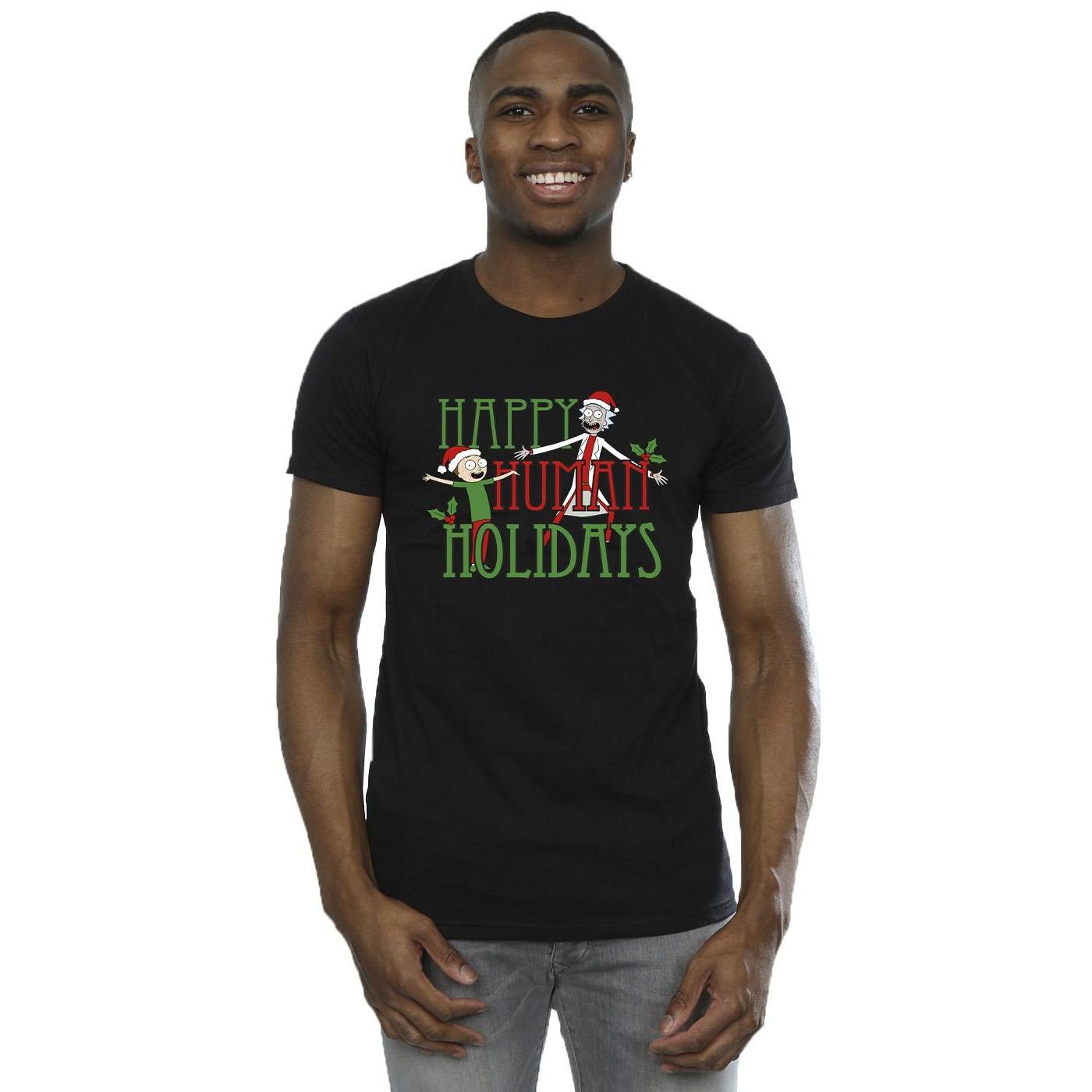 Rick And Morty Happy Human Holidays T-Shirt  