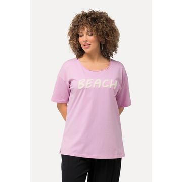 T-shirt à manches courtes. Coupe oversized avec décolleté rond. Message en tissu éponge