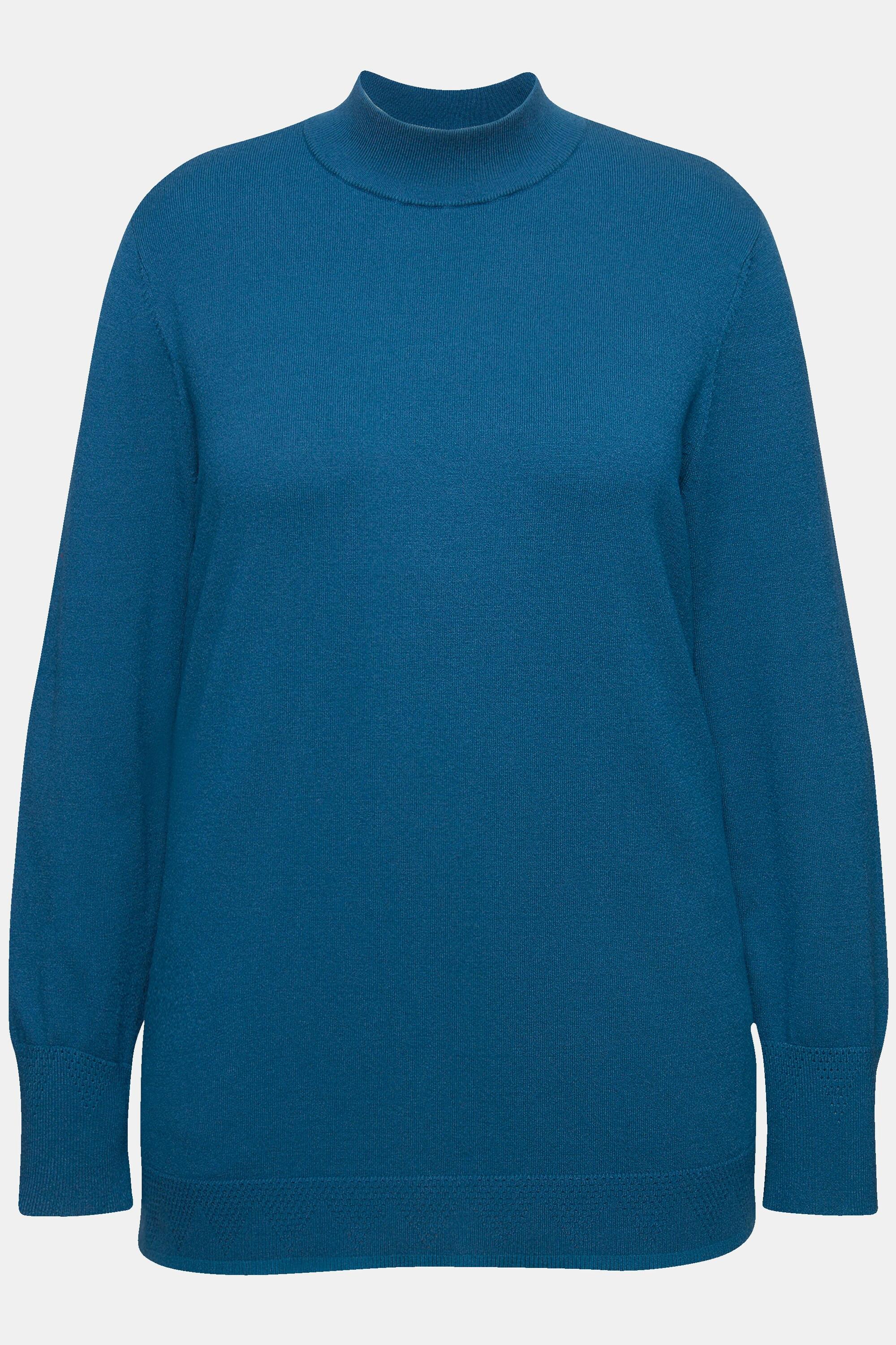 Ulla Popken  Pullover, Stehkragen, Langarm, Rippbündchen 