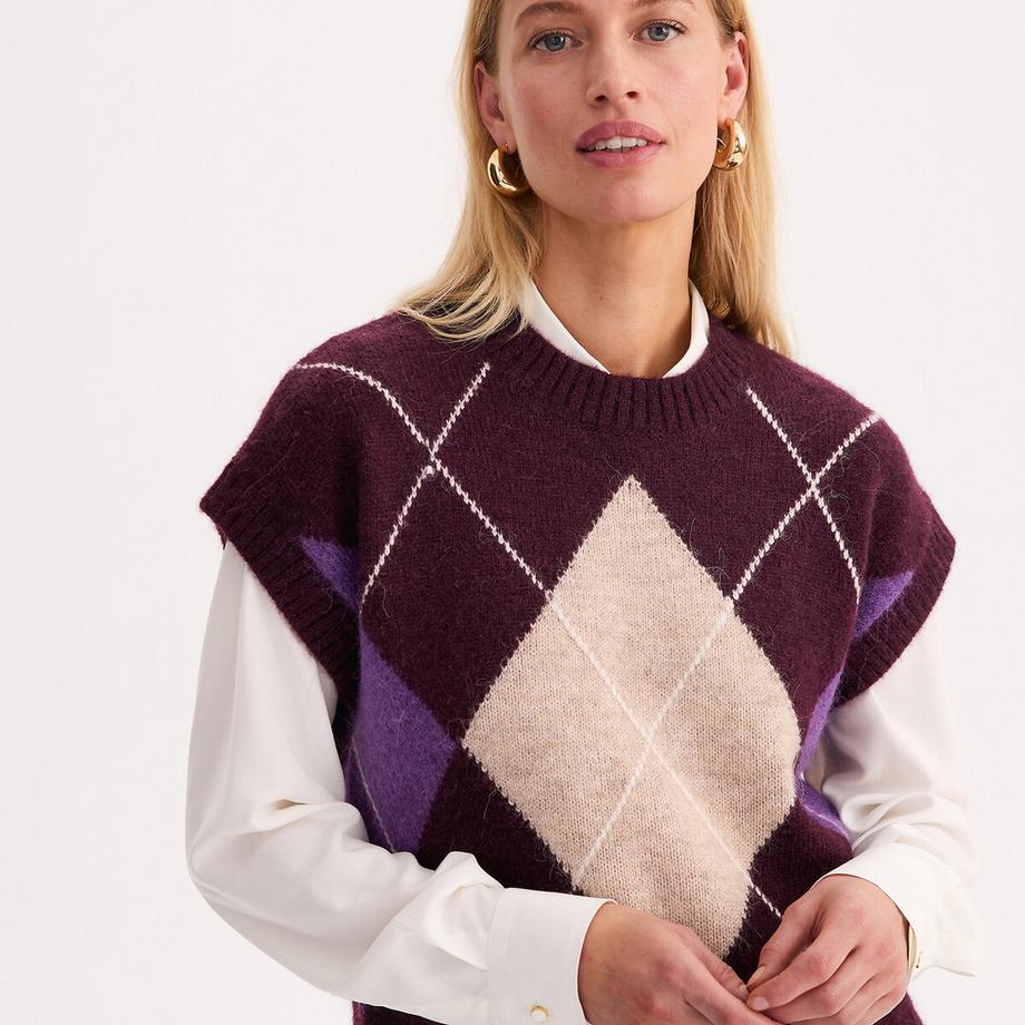 La Redoute Collections Maglione senza maniche a motivo argyle  