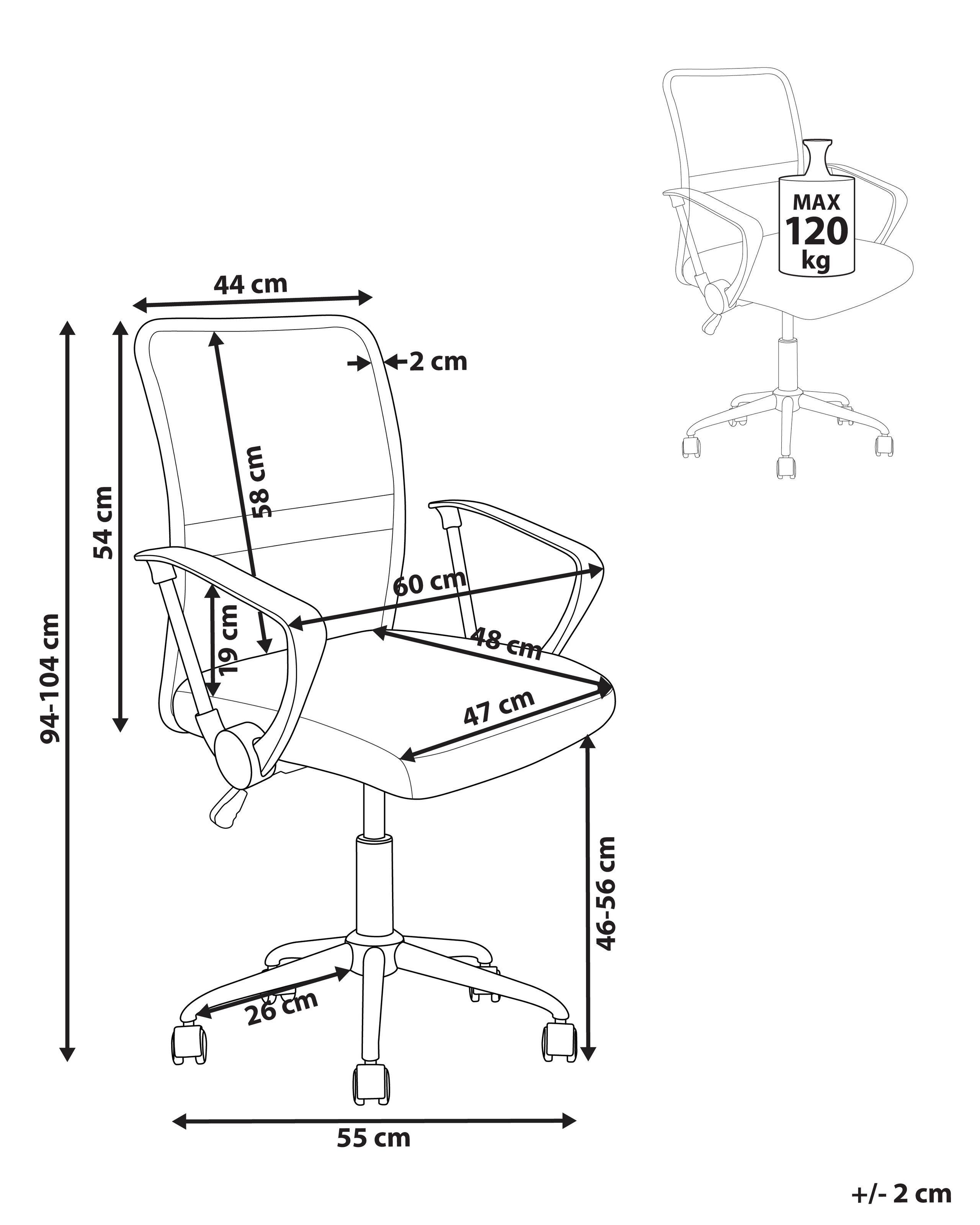 Beliani Chaise de bureau en Tissu maillé Minimaliste BEST  