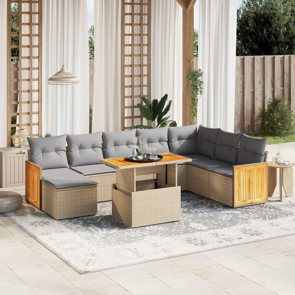 VidaXL set divano da giardino Polirattan  