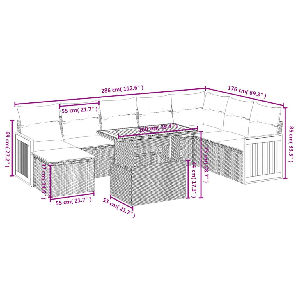 VidaXL Ensemble de canapés de jardin rotin synthétique  