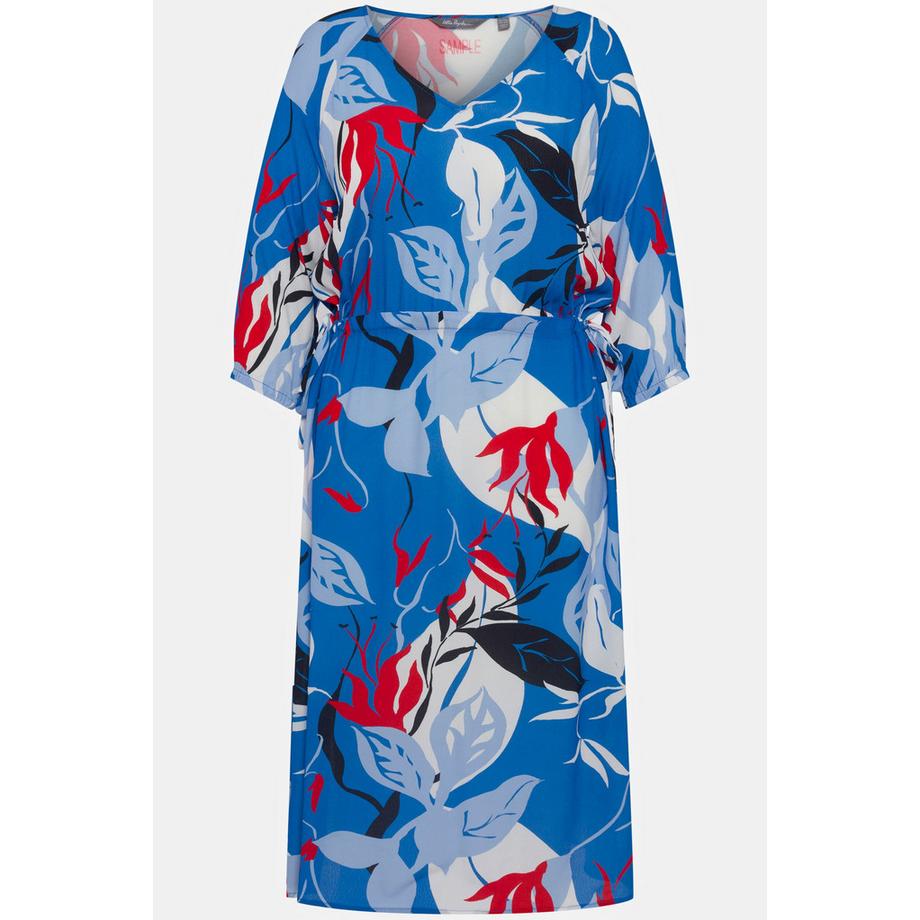 Ulla Popken Abito Scollo a V Coulisse Maniche 3/4  