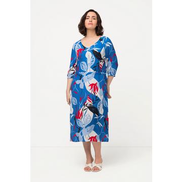 Abito con coulisse, scollatura a V e maniche a 3/4