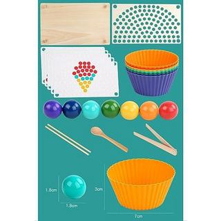 Activity-board  Regenbogen Perlen Spiel, Holz Clip Perlen Brettspiel, Puzzle Board, Kinder Hände Augen 