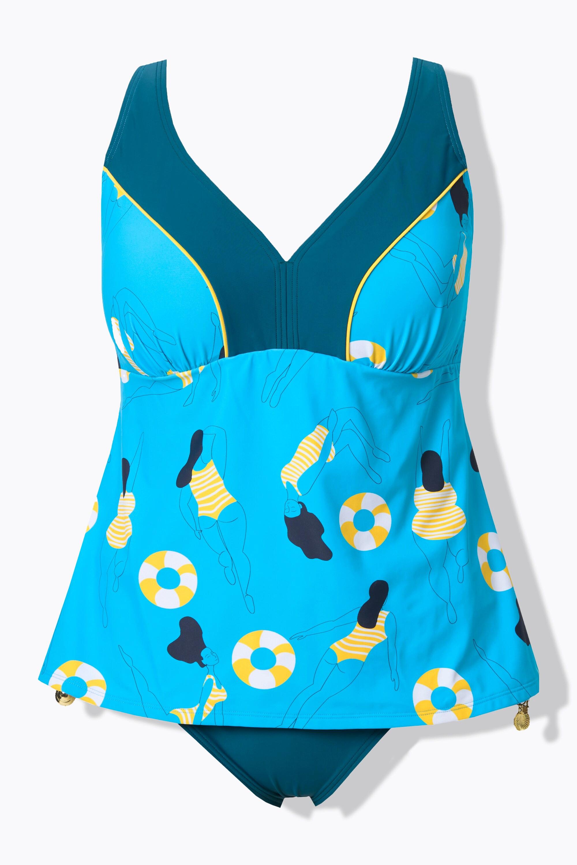 Ulla Popken Tankini Nuotatrice Coppe Morbide Spalline Regolabili  