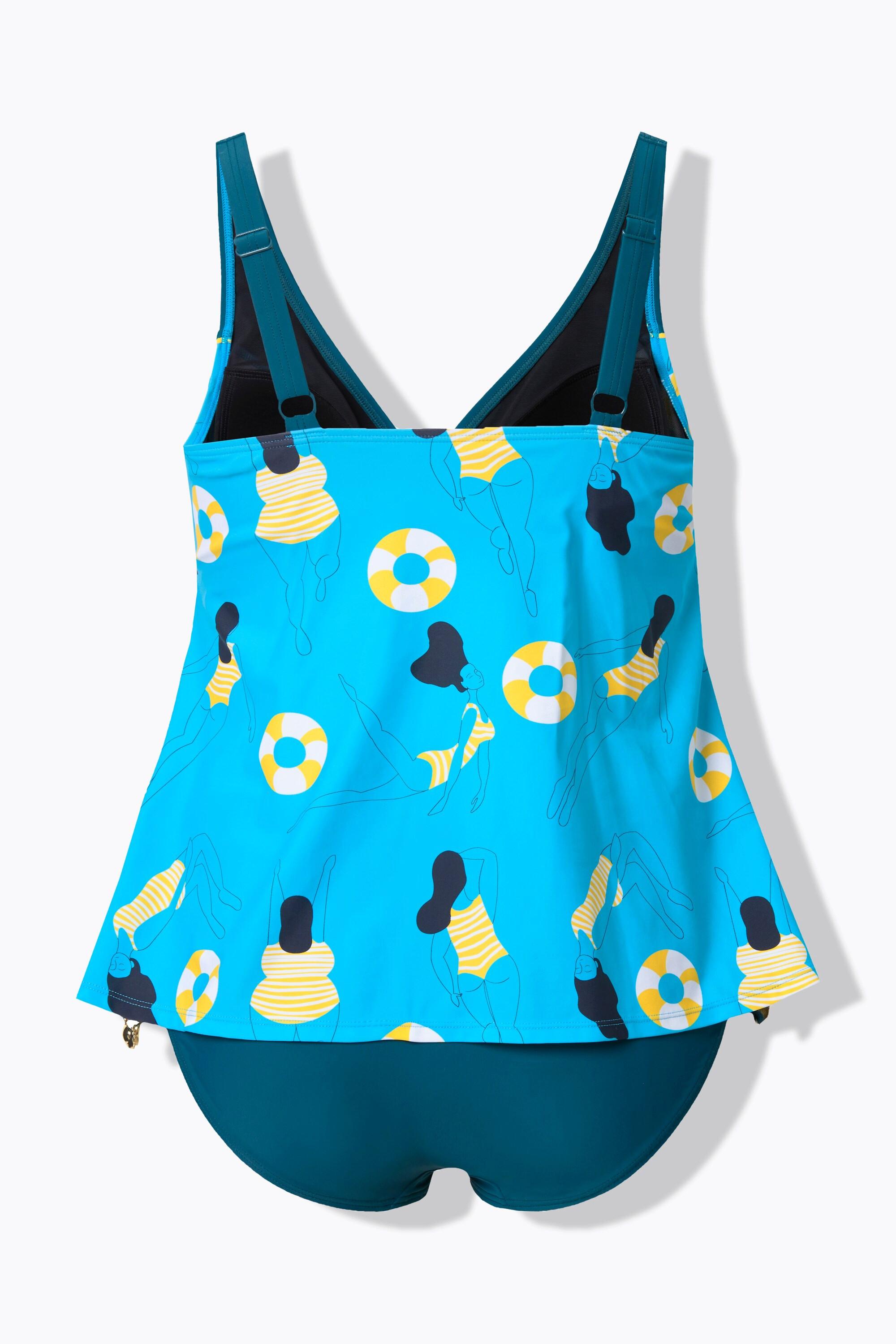 Ulla Popken Tankini Nuotatrice Coppe Morbide Spalline Regolabili  