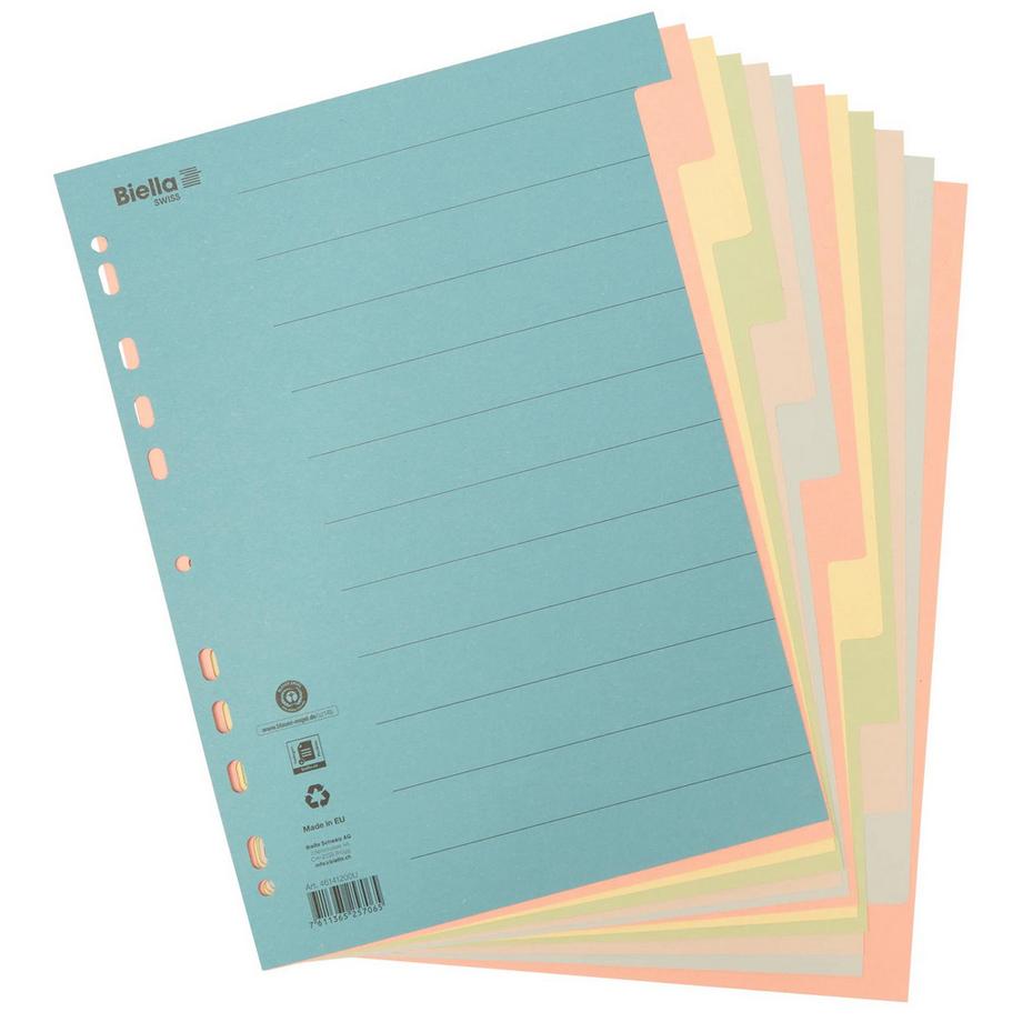 Biella BIELLA Register Karton farbig A4 461412.00 12-teilig, blanko  