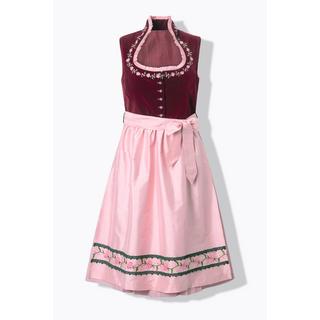 Ulla Popken Samt Dirndl Stickerei Carré Ausschnitt Ärmellos  