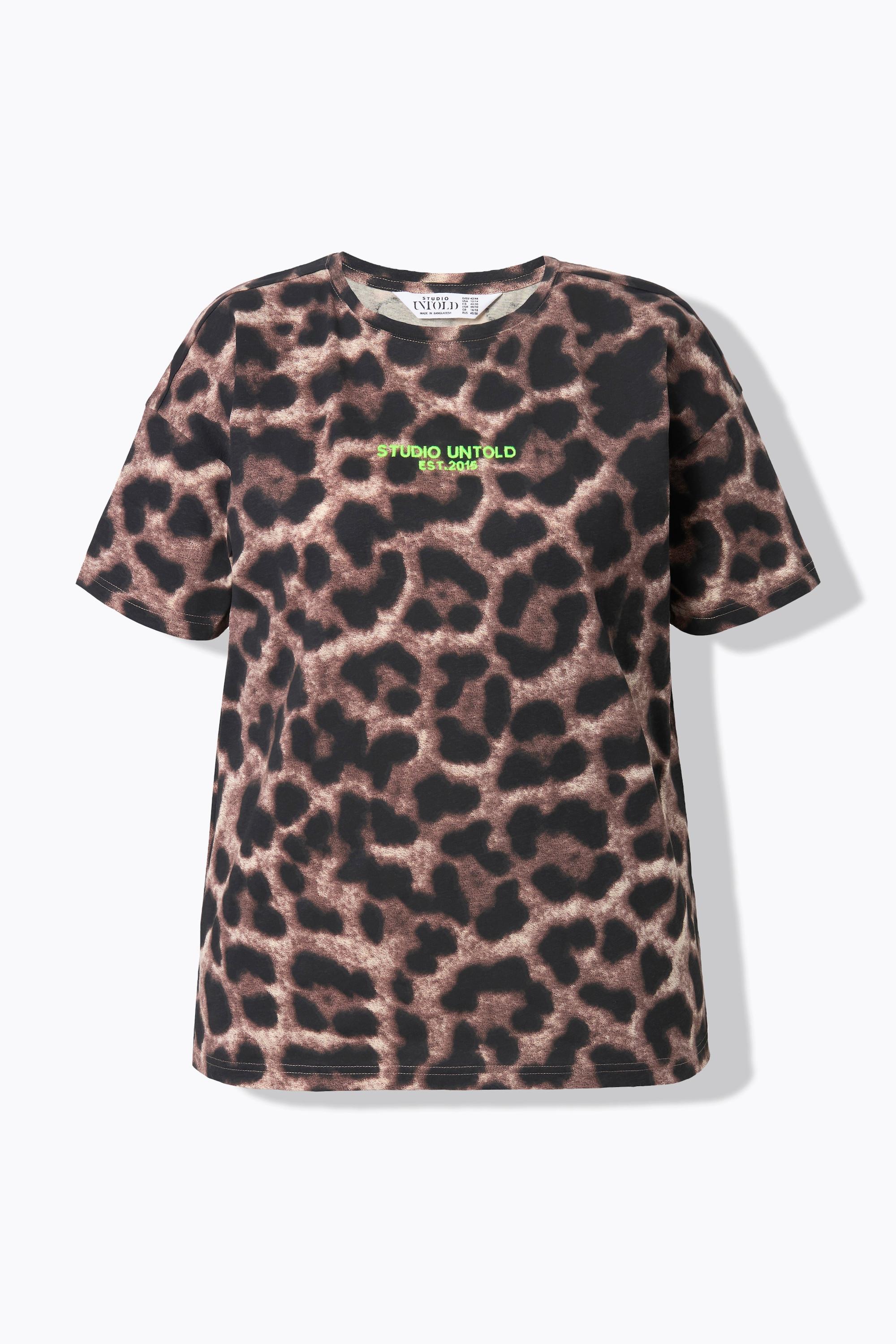 Studio Untold  T-shirt dal taglio oversize con design leopardato e ricamo 