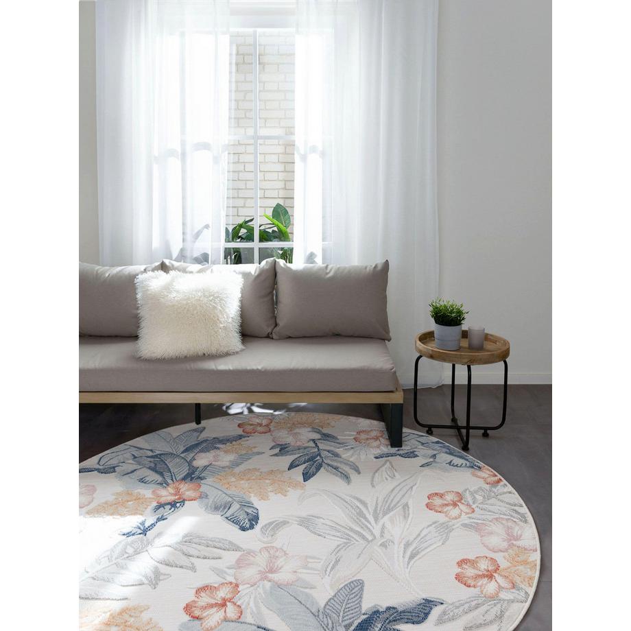 Benuta In- & Outdoor-Teppich Flora Multicolor/Cream  