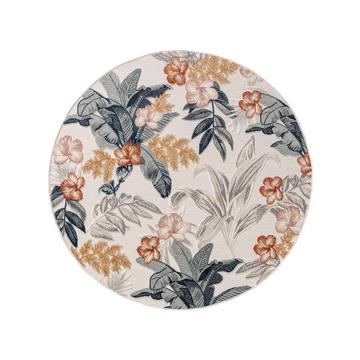 Tappeto per interno ed esterno Flora Multicolor/Crema