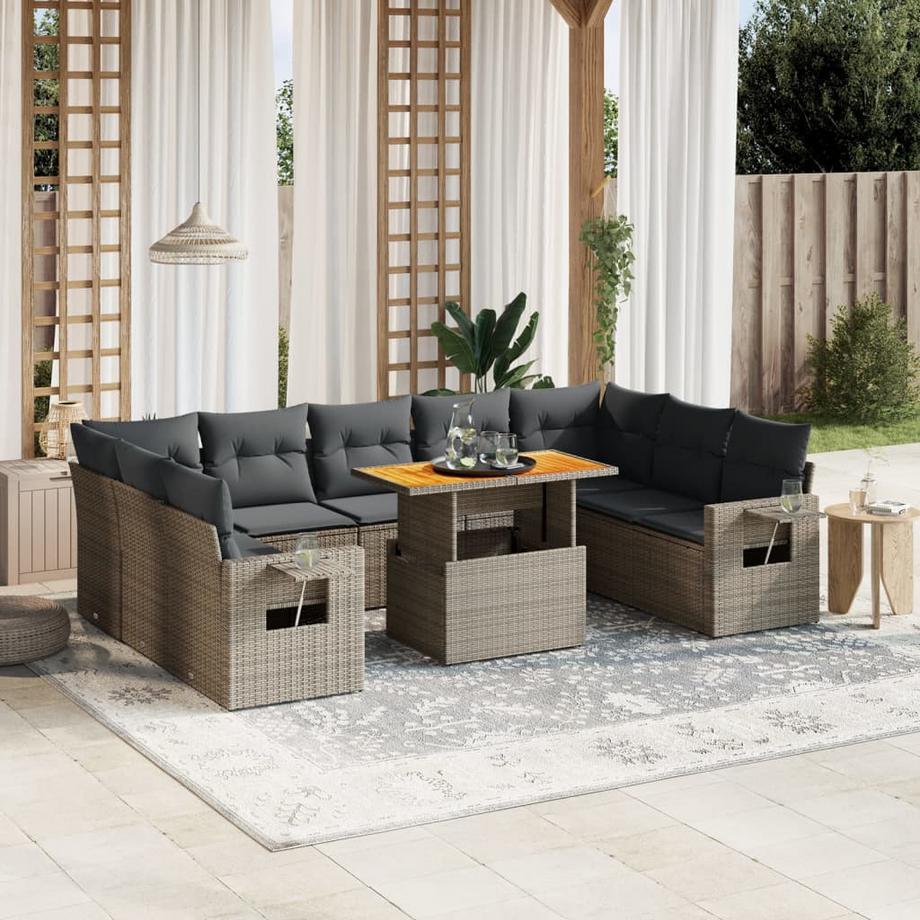 VidaXL Ensemble de canapés de jardin rotin synthétique  