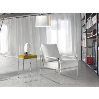 ANGEL CERDA Fauteuil en similicuir blanc  