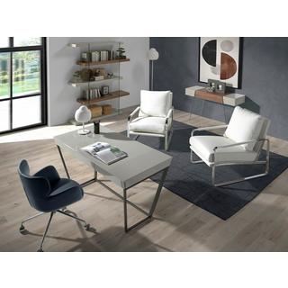ANGEL CERDA Fauteuil en similicuir blanc  