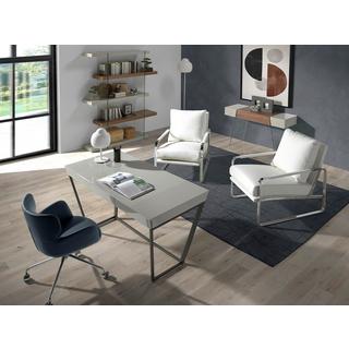 ANGEL CERDA Fauteuil en simili cuir et pieds en acier  