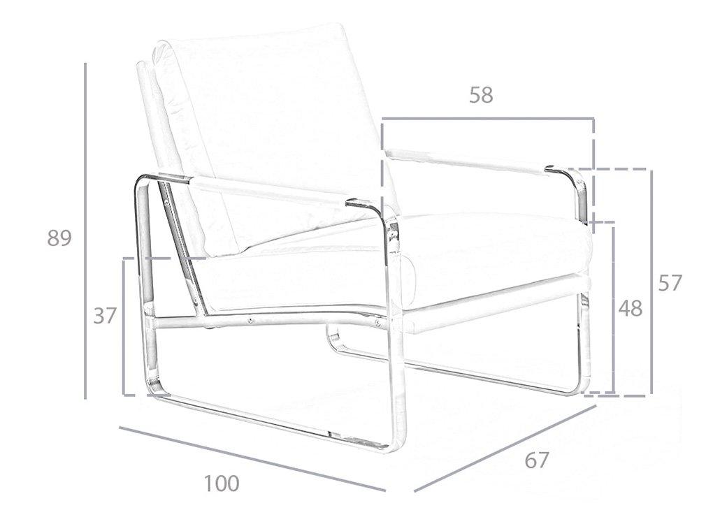 ANGEL CERDA Fauteuil en simili cuir et pieds en acier  