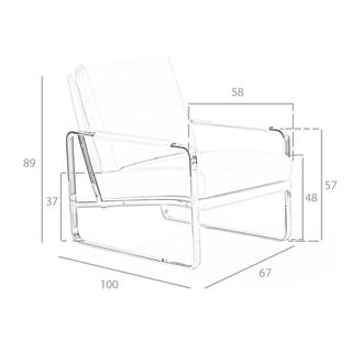 ANGEL CERDA Fauteuil en simili cuir et pieds en acier  