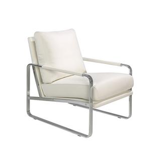 ANGEL CERDA Fauteuil en similicuir blanc  