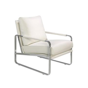 Fauteuil en similicuir blanc