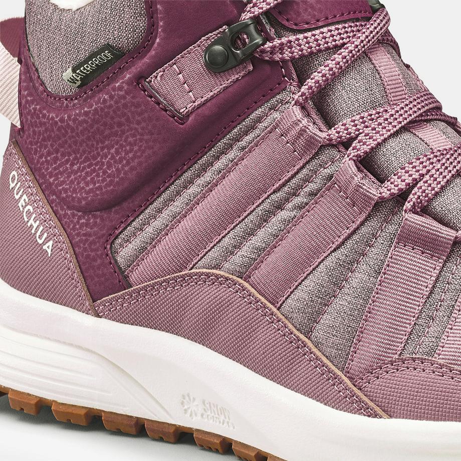 QUECHUA SH100 X-Warm Chaussures de randonnée hivernales imperméables mi-montantes pour femme  