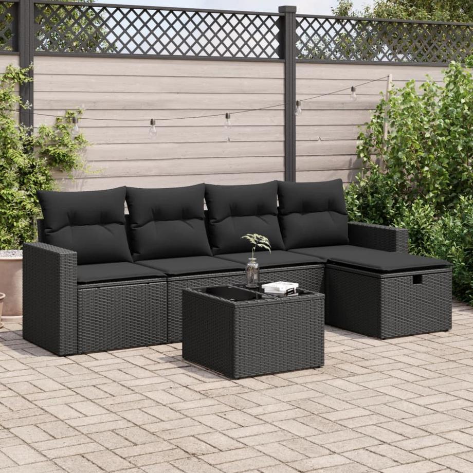VidaXL set di divani da giardino Polirattan  
