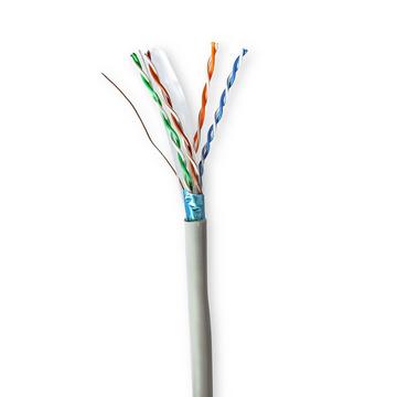 Enrouleur de câble réseau | CAT6 | Fixe | F/UTP | CCA | 100.0 m | Intérieur | Rond | PVC | Gris | Boîte cadeau