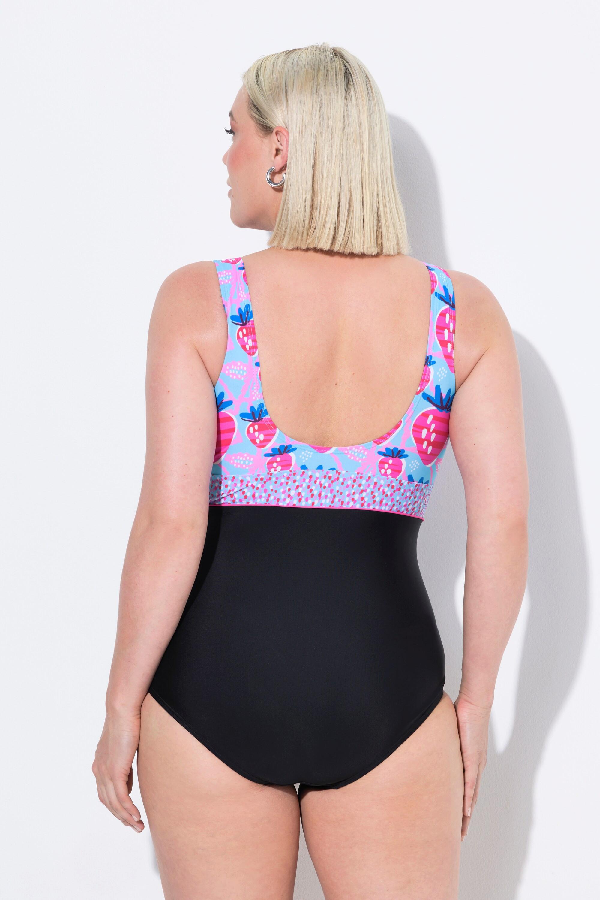 Ulla Popken Costume da bagno Stampa Fragole Fascia Decorativa Coppe Morbide  