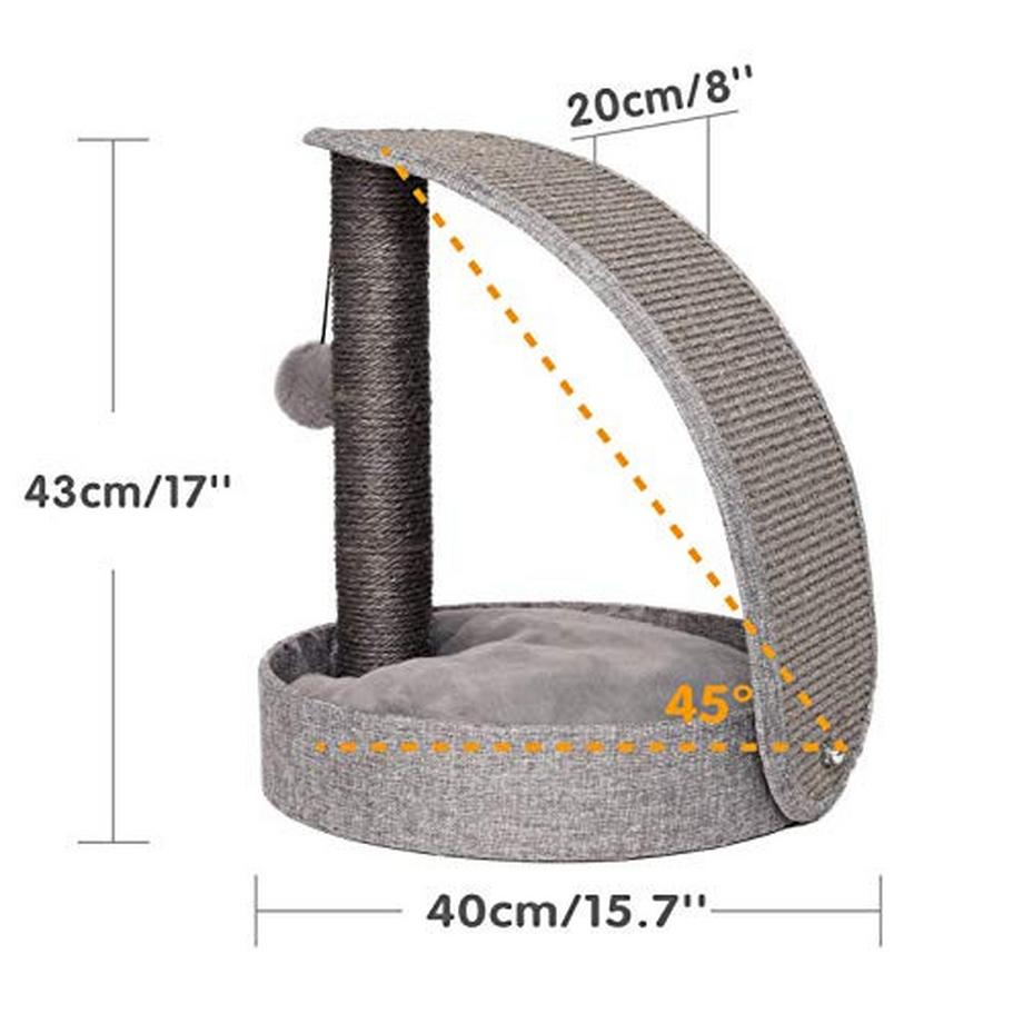 Alopini  Kratzbaum Katzenkratzbaum, Ausgestattet Mit Großem Weichen Katzenbett, Katzenest und Interaktiven 