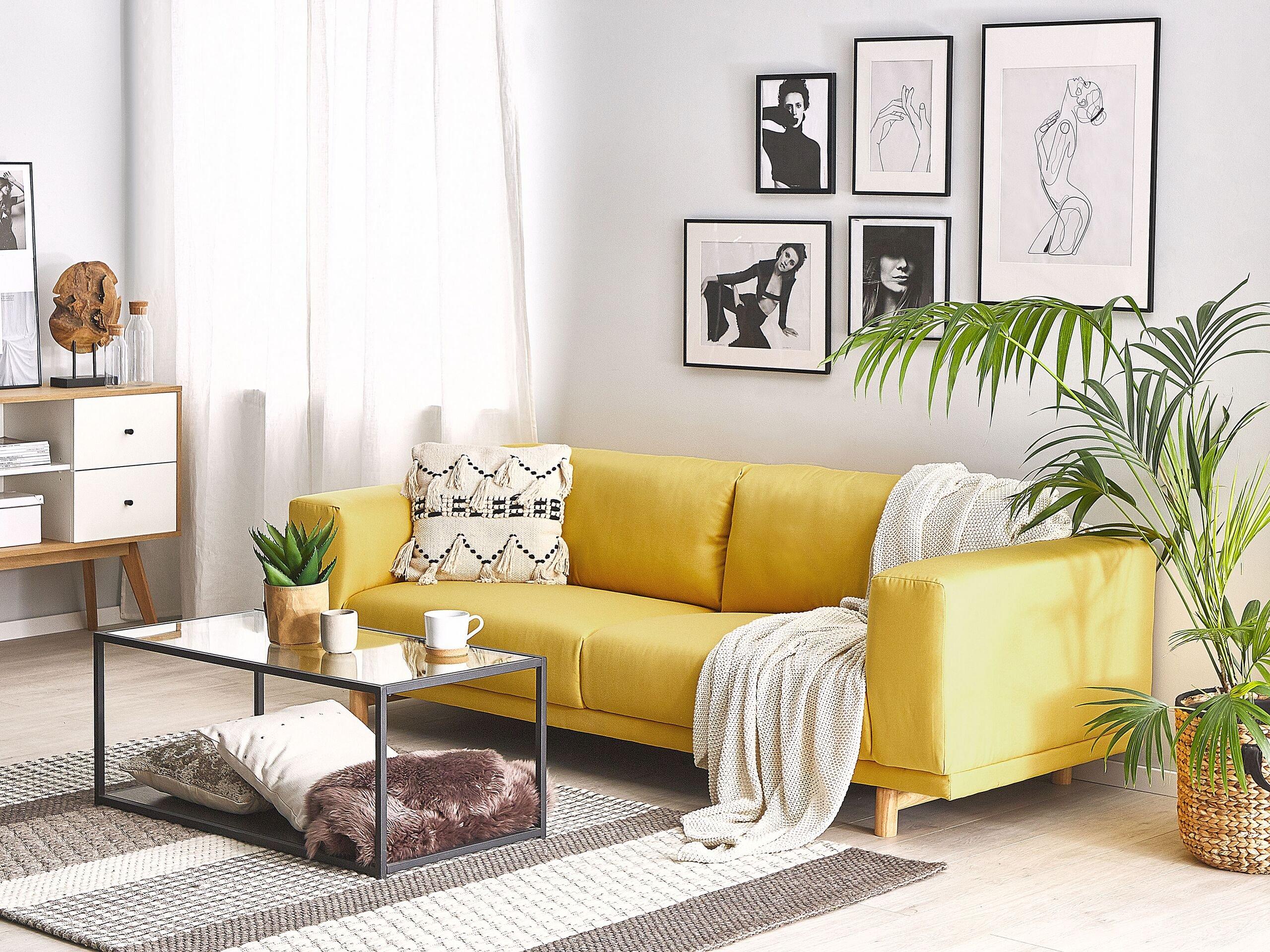 Beliani 3 Sitzer Sofa aus Stoff Modern NIVALA  