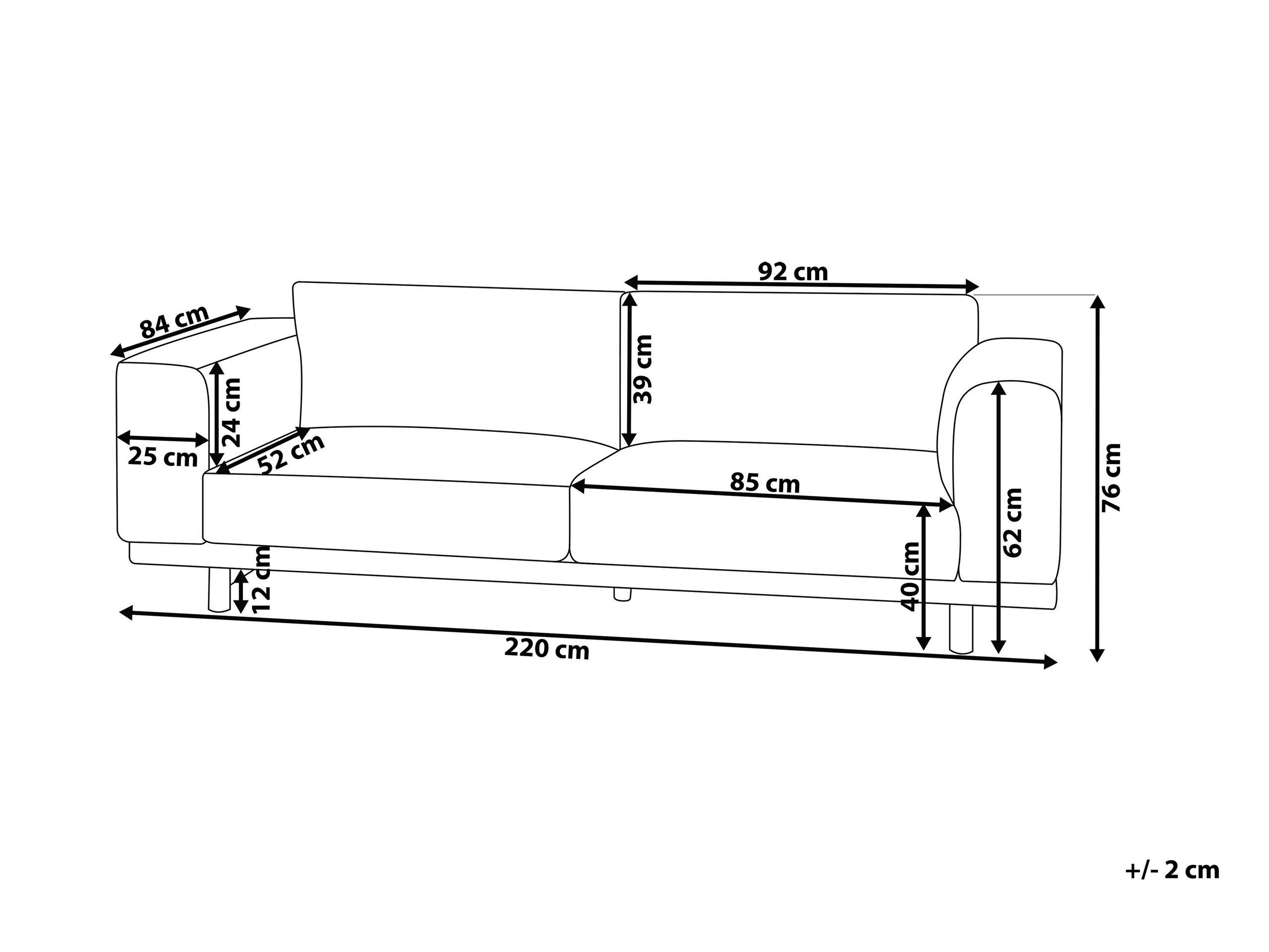 Beliani 3 Sitzer Sofa aus Stoff Modern NIVALA  