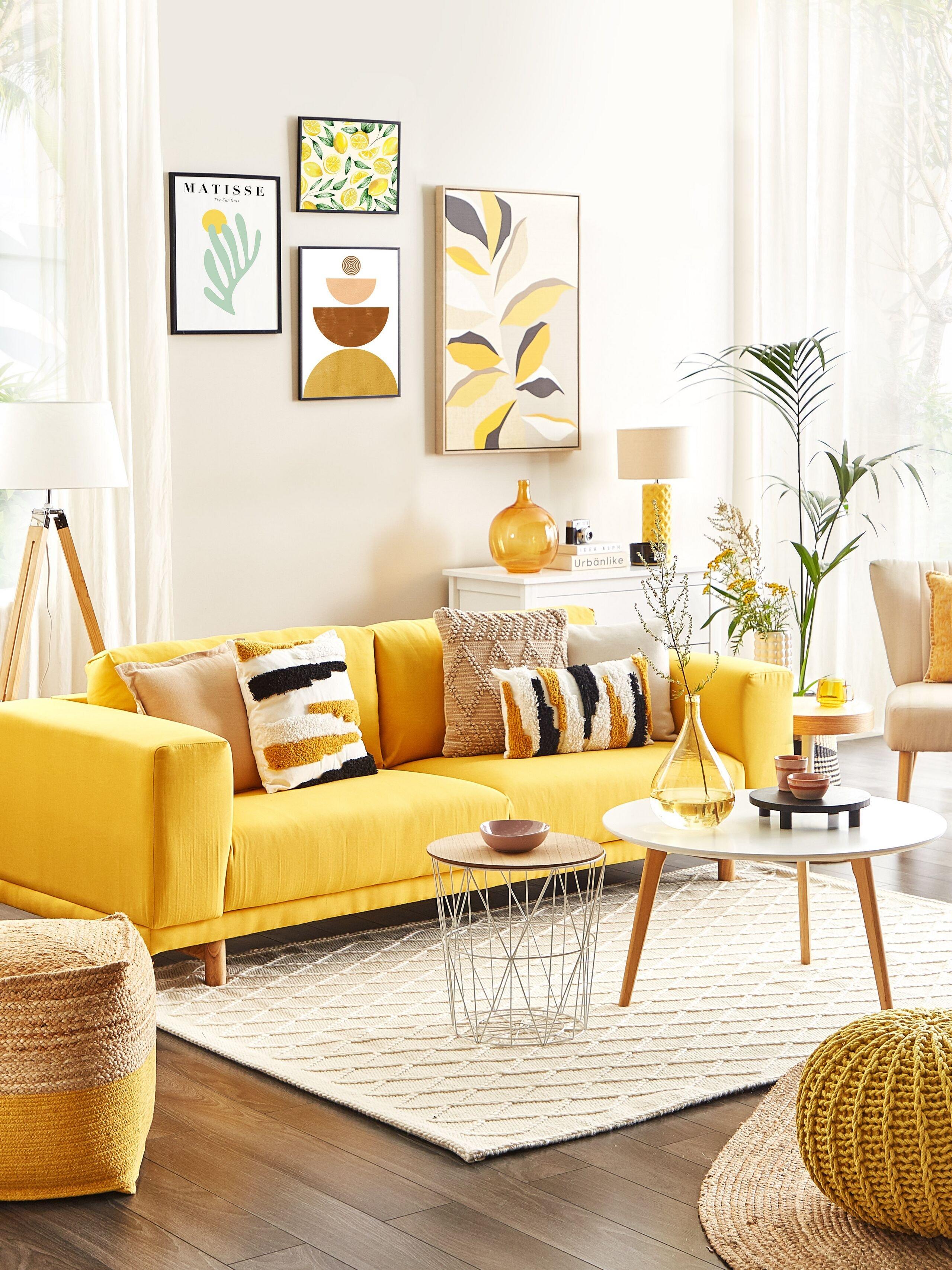 Beliani 3 Sitzer Sofa aus Stoff Modern NIVALA  